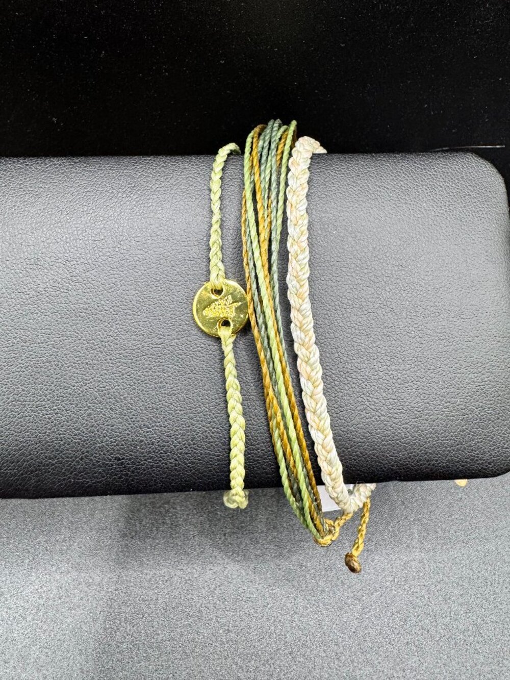 Pura Vida Gold Pine Tree Charm Earth Tone Forest Boho Waterproof Bracelet Stack